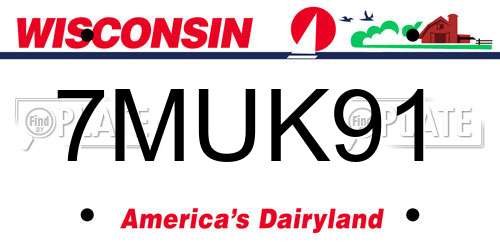 7MUK91 Wisconsin License Plate