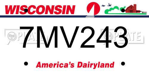 7MV243 Wisconsin License Plate