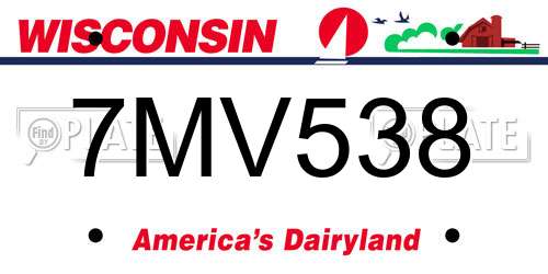 7MV538 Wisconsin License Plate