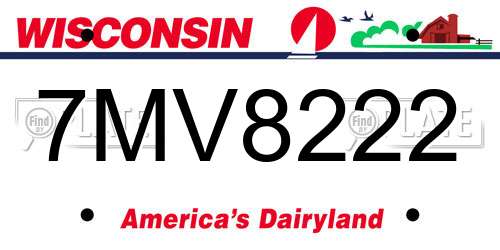 7MV8222 Wisconsin License Plate