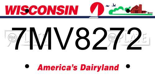 7MV8272 Wisconsin License Plate