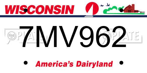 7MV962 Wisconsin License Plate