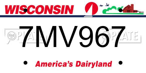 7MV967 Wisconsin License Plate