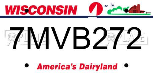 7MVB272 Wisconsin License Plate