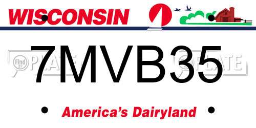 7MVB35 Wisconsin License Plate