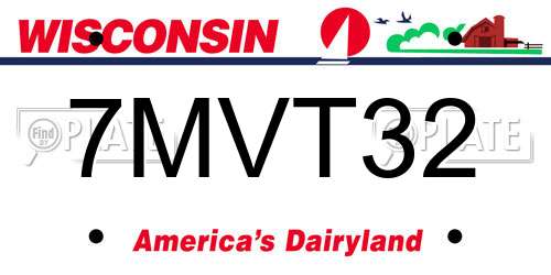 7MVT32 Wisconsin License Plate