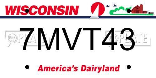 7MVT43 Wisconsin License Plate