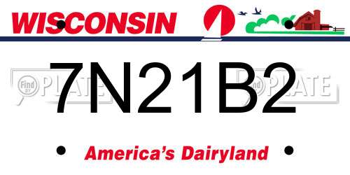 7N21B2 Wisconsin License Plate