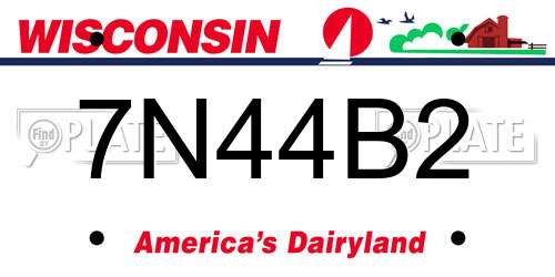7N44B2 Wisconsin License Plate