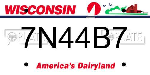 7N44B7 Wisconsin License Plate