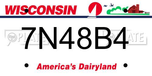 7N48B4 Wisconsin License Plate