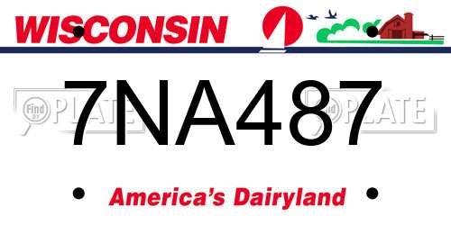 7NA487 Wisconsin License Plate