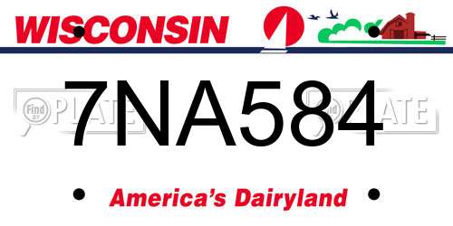 7NA584 Wisconsin License Plate