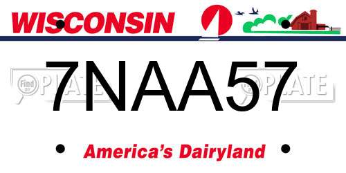 7NAA57 Wisconsin License Plate