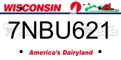7NBU621 Wisconsin License Plate