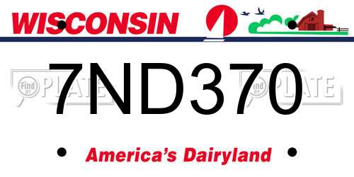 7ND370 Wisconsin License Plate