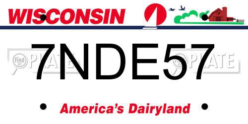 7NDE57 Wisconsin License Plate
