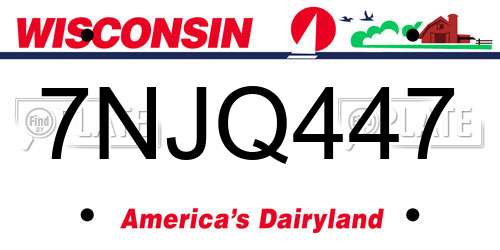 7NJQ447 Wisconsin License Plate