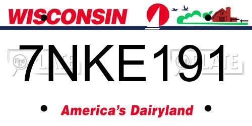 7NKE191 Wisconsin License Plate