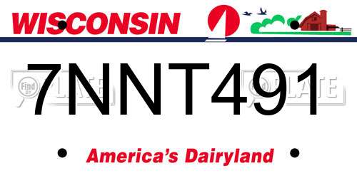 7NNT491 Wisconsin License Plate
