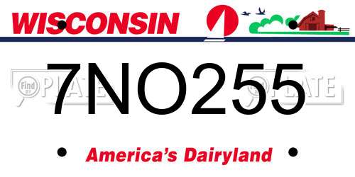 7NO255 Wisconsin License Plate