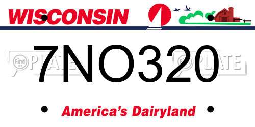 7NO320 Wisconsin License Plate