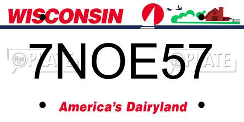7NOE57 Wisconsin License Plate