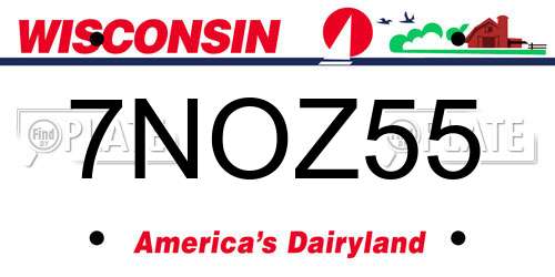 7NOZ55 Wisconsin License Plate