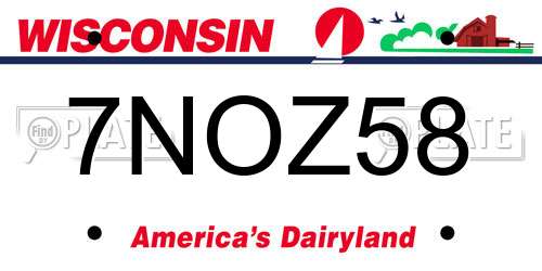 7NOZ58 Wisconsin License Plate