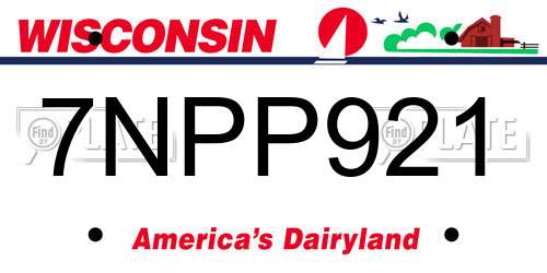 7NPP921 Wisconsin License Plate