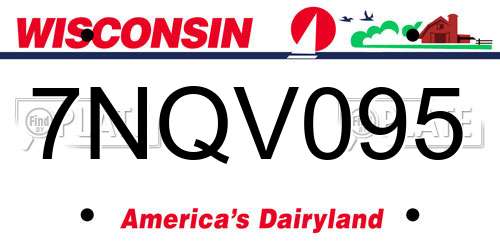 7NQV095 Wisconsin License Plate