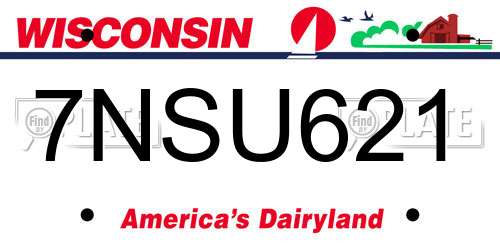 7NSU621 Wisconsin License Plate