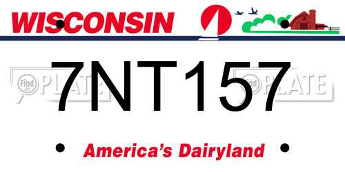 7NT157 Wisconsin License Plate