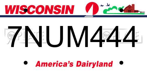 7NUM444 Wisconsin License Plate