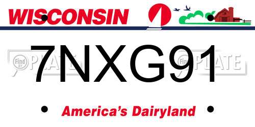 7NXG91 Wisconsin License Plate