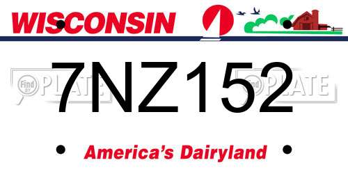 7NZ152 Wisconsin License Plate