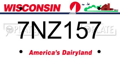 7NZ157 Wisconsin License Plate