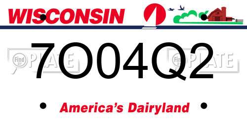 7O04Q2 Wisconsin License Plate