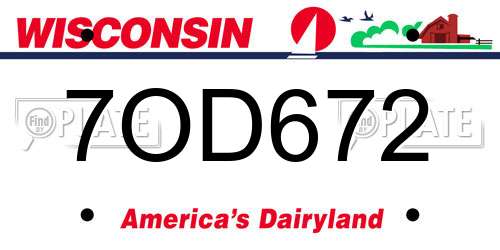 7OD672 Wisconsin License Plate