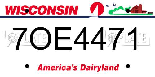 7OE4471 Wisconsin License Plate