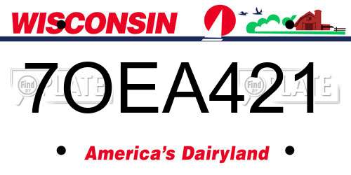 7OEA421 Wisconsin License Plate