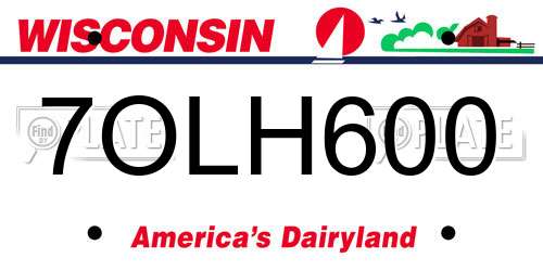 7OLH600 Wisconsin License Plate