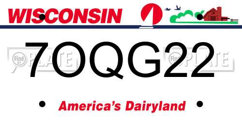 7OQG22 Wisconsin License Plate
