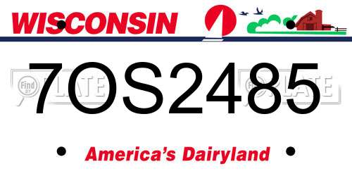 7OS2485 Wisconsin License Plate