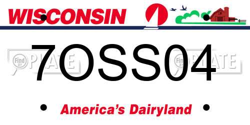 7OSS04 Wisconsin License Plate