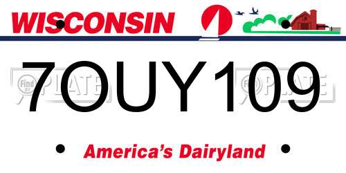 7OUY109 Wisconsin License Plate
