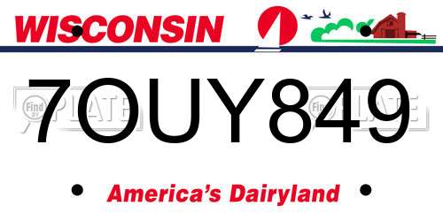 7OUY849 Wisconsin License Plate