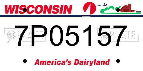 7P05157 Wisconsin License Plate