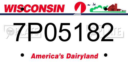 7P05182 Wisconsin License Plate