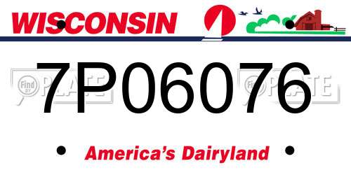 7P06076 Wisconsin License Plate